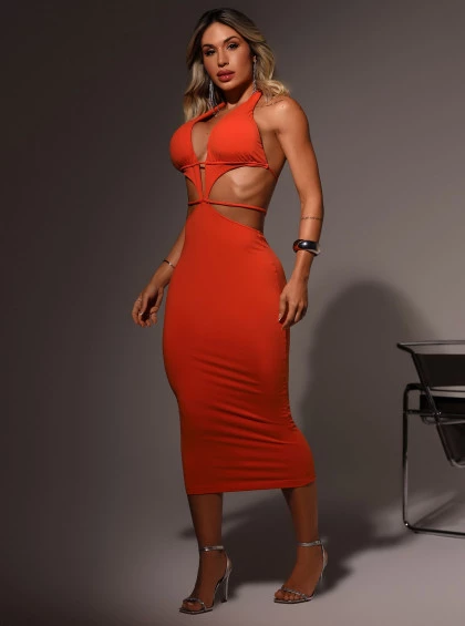 Vestido Chocolate Doce Euphora Laranja