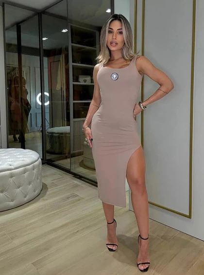 Vestido Chocolate Doce Mahari Nude