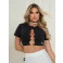 Cropped Chocolate Doce Leticia Preto