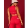 CROPPED LARA BABY POWER CHOCOLATE DOCE VERMELHO