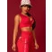 CROPPED LARA BABY POWER CHOCOLATE DOCE VERMELHO