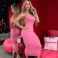 Vestido Midi Chocolate Doce Hibisco Pink