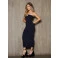 Vestido Chocolate Doce Midi Tomara Que Cai Margo Preto