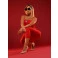 Vestido Chocolate Doce Abigail Midi Vermelho