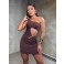 Vestido Chocolate Doce Curto Marrom
