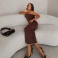 Vestido Chocolate Doce Março com estampa Café