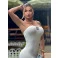 Vestido Chocolate Doce Midi Tomara Que Cai Margo Off White