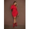 Vestido Chocolate Doce Tricot Bia Vermelho