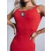 Vestido midi Chocolate Doce Mariah Vermelho