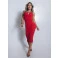 Vestido midi Chocolate Doce Mariah Vermelho