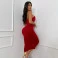 Vestido Midi Chocolate Doce Hibisco Vermelho